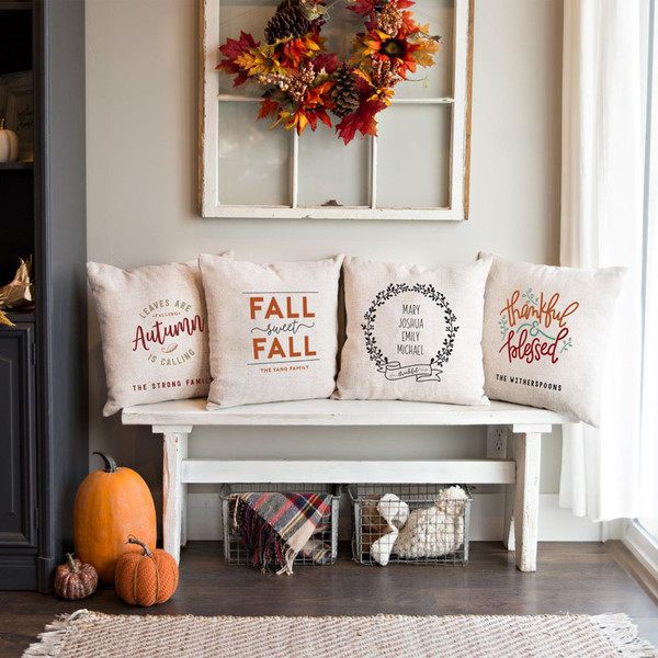 Personalized Fall Throw Pillow Covers product image