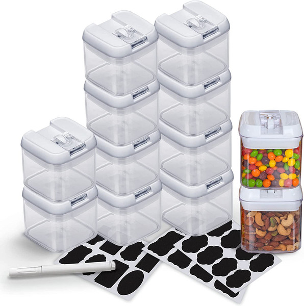 7-piece Plastic Stackable Airtight Food Storage Container Set - White