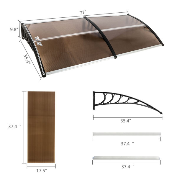 9.8' x 3.1'  or 6.6' x 3.1' Bracket Door & Window Awning product image