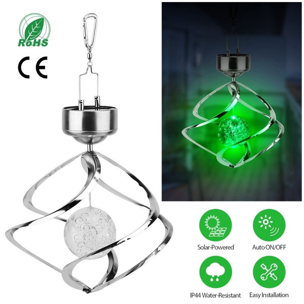 Solarek® LED Spiral Spinner Solar Lights Hanging Wind Chime product image