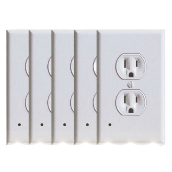 Snap-on Outlet Cover with Built-in LED Night Lights (5-Pack) product image