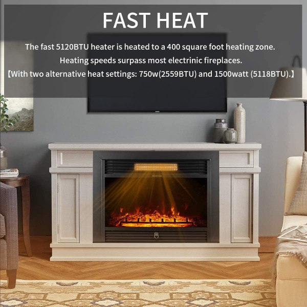  28.5-Inch Electric Fireplace Insert with 3 Color Flames product image