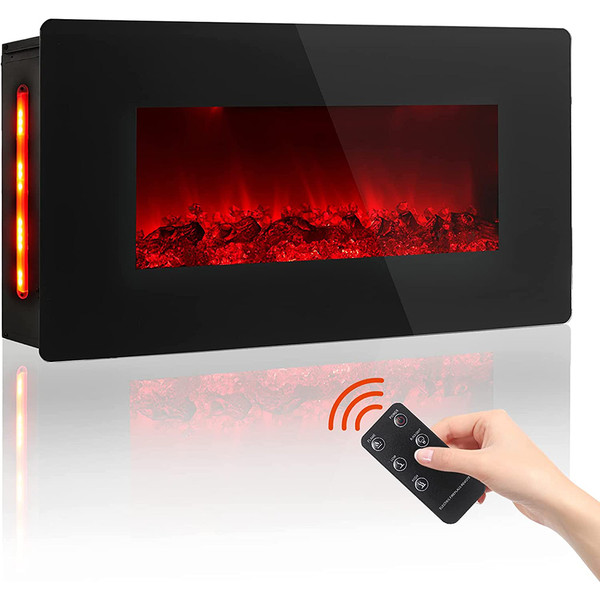 10-Color Flame Wall-Mounted Electric Fireplace product image
