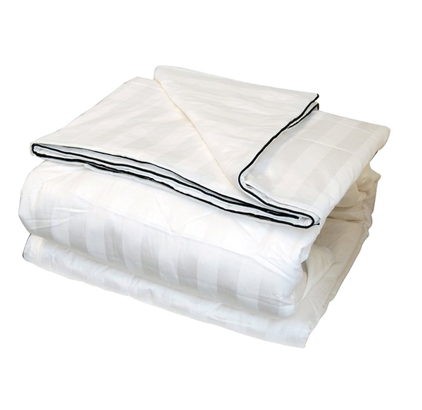 Silk-Filled Damask Stripe Cotton Blanket product image