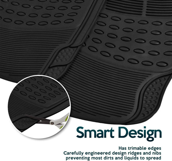Zone Tech® 4-Piece All-weather Rubber Car Interior Floor Mats product image