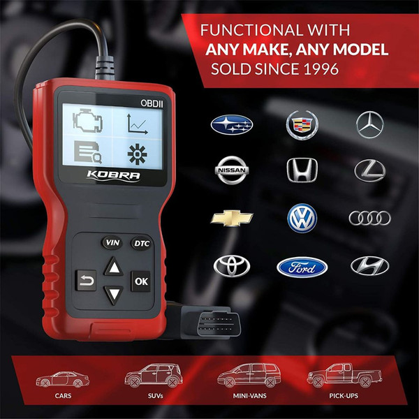 Kobra™ Universal Auto OBD2 Diagnostic Scanner & Code Eraser product image