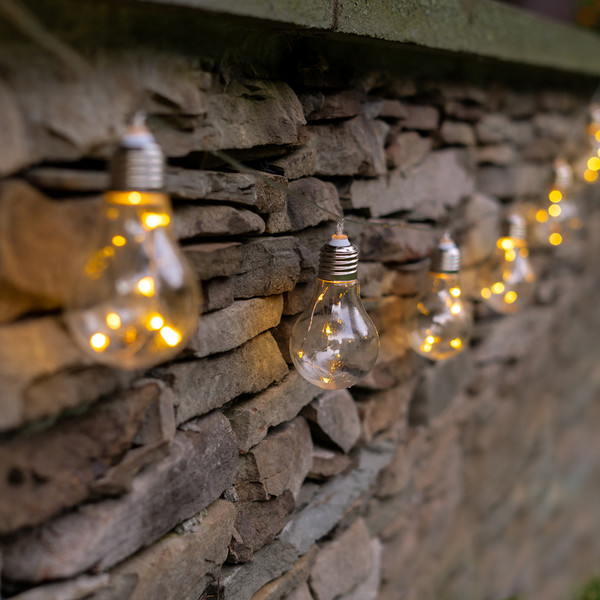 Solar Powered LED Patio Bulb String Lights product image