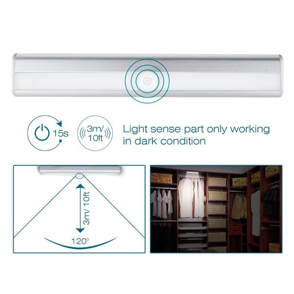 10-LED Motion Sensor Stick-on Light Bar (3- or 6-Pack) product image