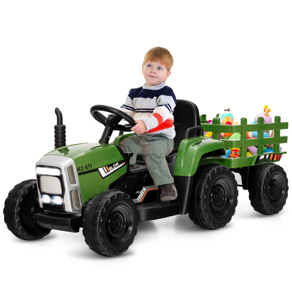 Kids' 12V Ride-on Tractor with Trailer and Parent Remote Control product image Kids' 12V Ride-on Tractor with Trailer and Parent Remote Control product image