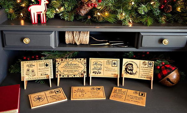 Personalized Wooden Christmas Postcard product image