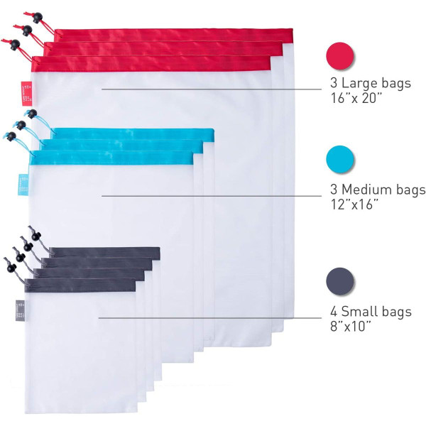 StarPack® Reusable 10-Piece Produce Bags with Storage Pouch product image