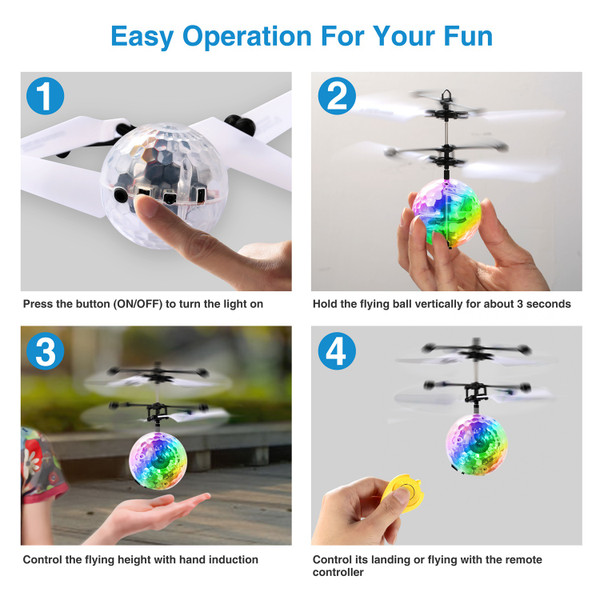 Hand-Sensing Flying RC Helicopter Ball with LED Lights product image