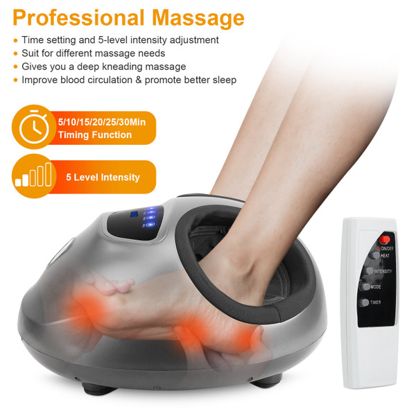 Electric Foot Massager with Shiatsu Kneading, Heat, and Compression product image