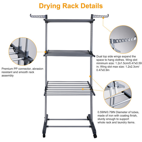 iMounTEK® Rolling Collapsible Clothes Drying Rack product image