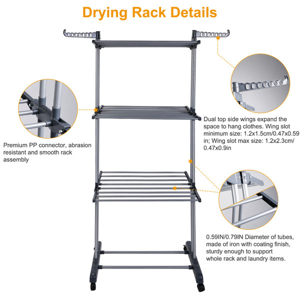 Rolling Collapsible Clothes Drying Rack product image Rolling Collapsible Clothes Drying Rack product image