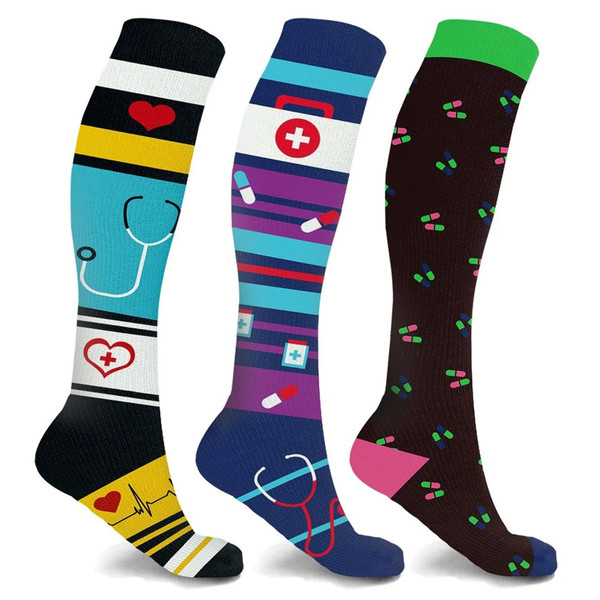 Medical Print Knee-High Everyday Wear Compression Socks (3-Pairs) product image