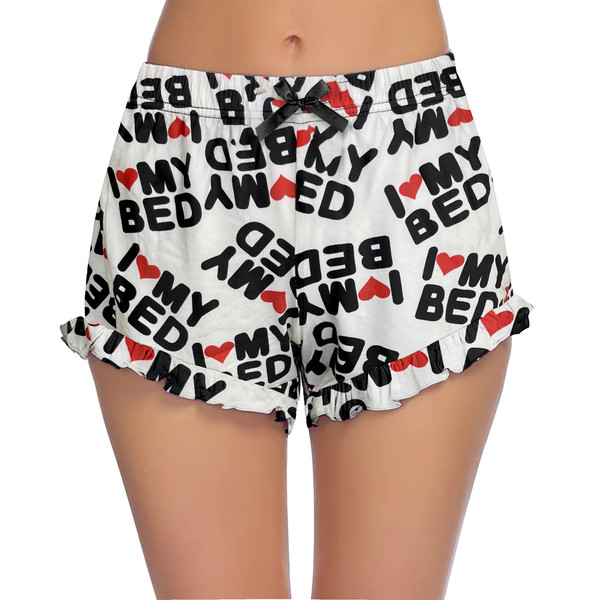 Women's Soft Printed Ruffled Hem Pajama Shorts (4-Pack) product image