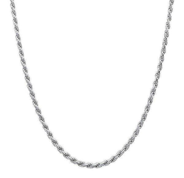 Authentic Italian Diamond-Cut .925 Sterling Silver Plated Rope Chain product image