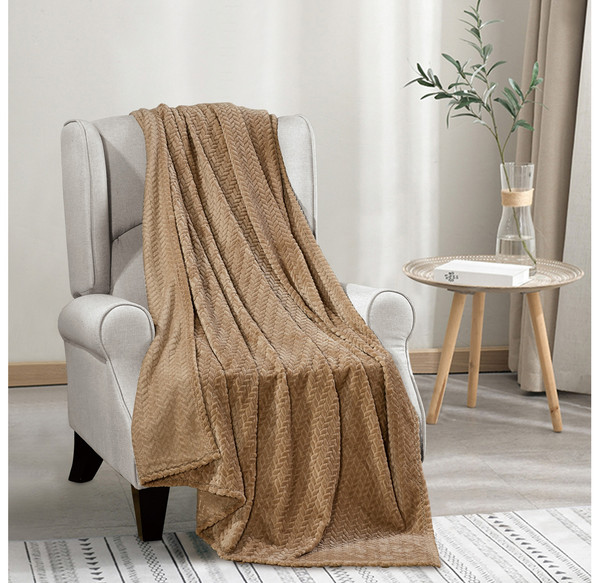 Chevron Jacquard Braided Oversized Throw Blanket product image