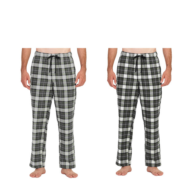 Men's 100% Cotton Flannel Plaid Lounge Pajama Sleep Pants (2-Pack) product image