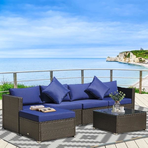 Outsunny® 6-Piece Outdoor PE Rattan Patio Furniture Set product image