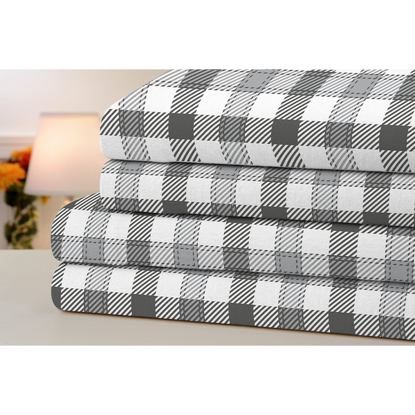 Bibb Home® 4-Piece Printed Cotton Flannel Sheet Set product image