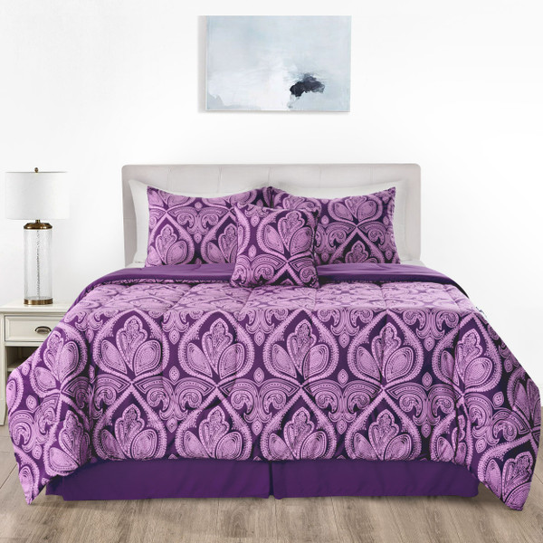 Reversible Microfiber Bed Comforter with Pillow Shams product image