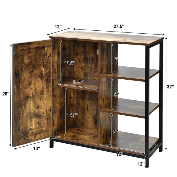 Rustic Wood and Metal Freestanding Storage Cabinet product image