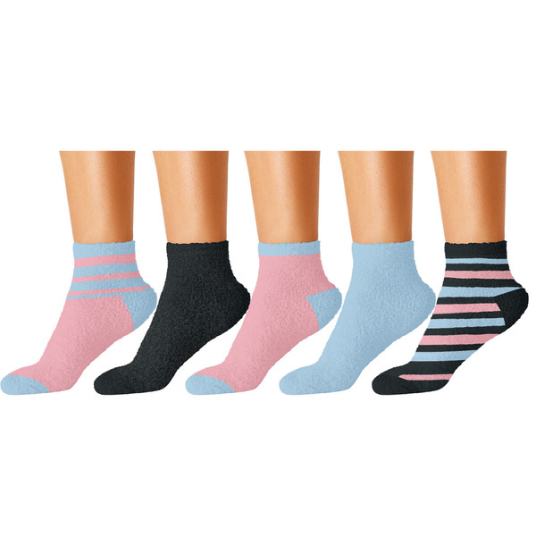 Women's Low Cut Soft Fluffy Cozy Fuzzy Plush Socks (10-Pair) product image