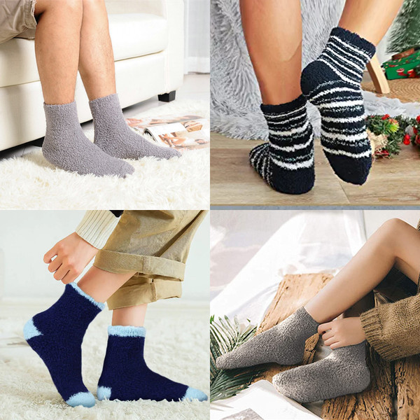 Women's Low Cut Soft Fluffy Cozy Fuzzy Plush Socks (10-Pair) product image