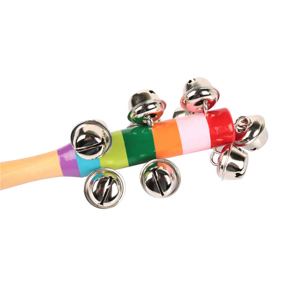 Rainbow Color Wooden Handbell Pram Rattle product image