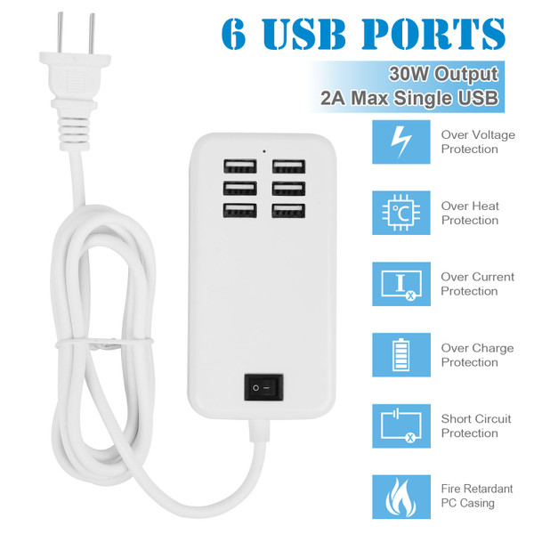 Multiport 6-USB AC Wall Charger by iMounTEK® product image