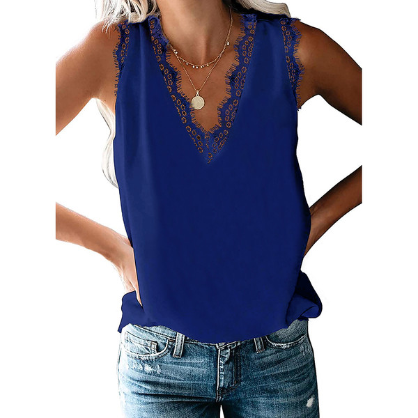 Women's Lace-Trim V-Neck Tank Top product image