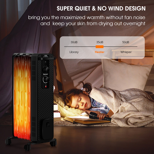 1500W Oil-Filled Heater Portable Radiator Space Heater product image