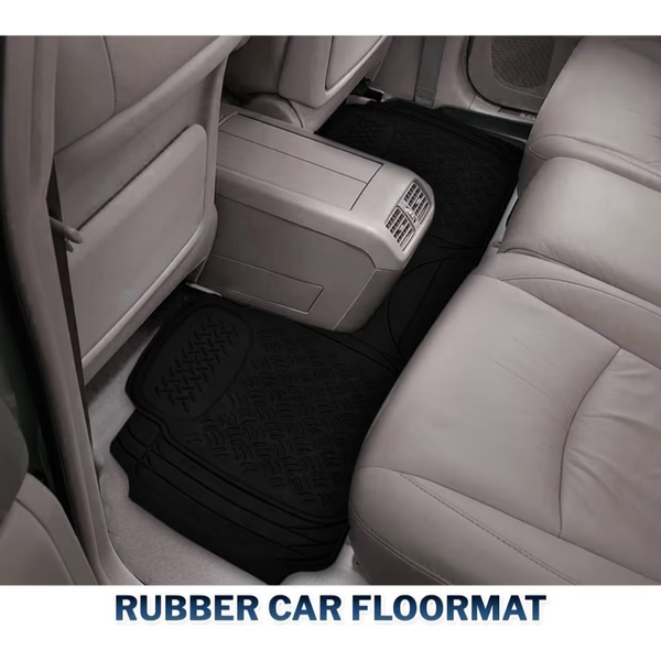 Universal Heavy Duty Solid Black All-Weather Rubber Car Floor Mat product image