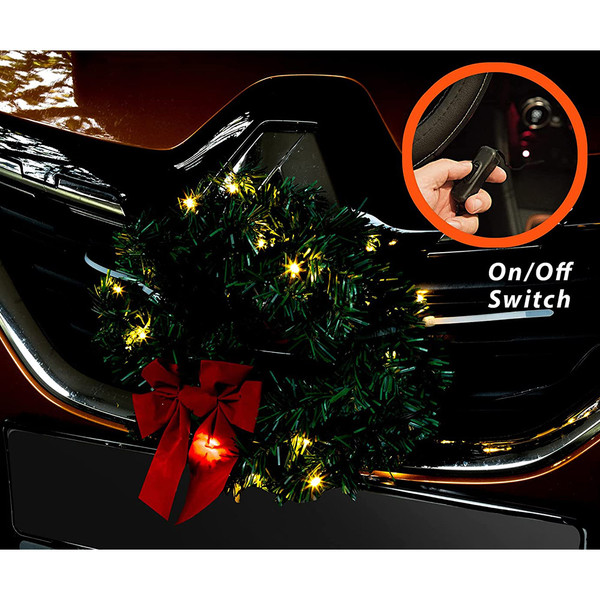 Zone Tech Car Wreath with LED Lights and 12V Plug product image