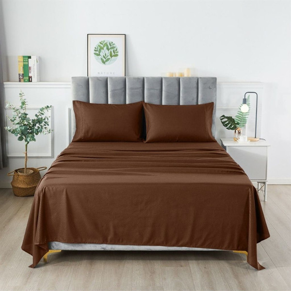 1800 Series 4-Piece Deep Pocket Checkered Bed Sheet Set product image