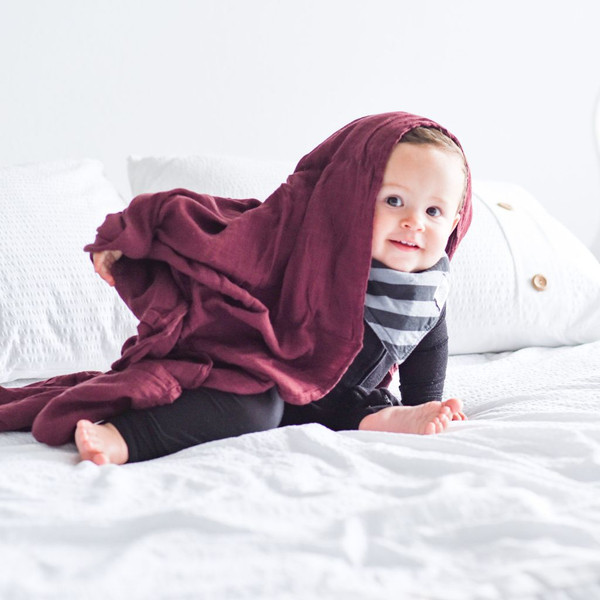 Large Organic MultiUse Muslin Blanket Pick Your Plum