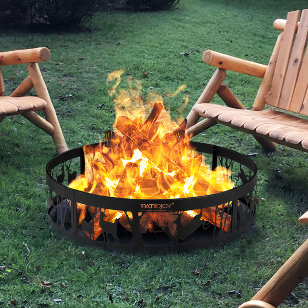 36-inch Metal Fire Pit Ring with Extra Poker product image