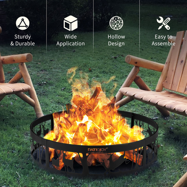 36-inch Metal Fire Pit Ring with Extra Poker product image