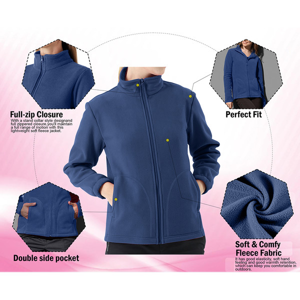 Women's Soft Warm Polar Fleece Full-Zip Jacket (2-Pack) product image