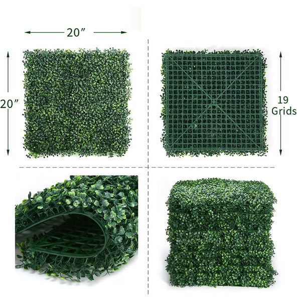  20x20in Artificial Boxwood Hedge Panels (12-Pieces) product image