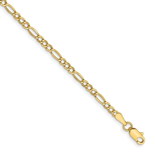 Solid 14K Gold 2mm Figaro Chain Necklace product image