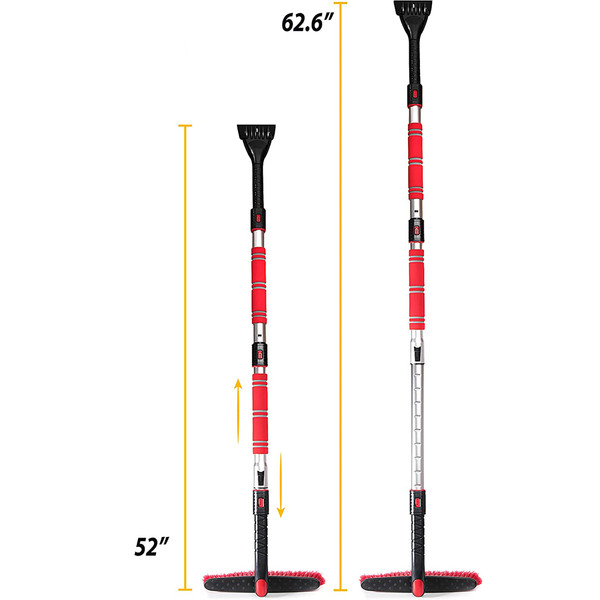 Zone Tech® Extendable Snow Brush And Ice Scraper with Rotating Brush Head product image