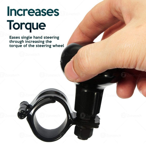 Zone Tech Black Steering Wheel Spinner Knob product image