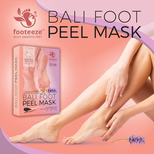 Footeeze Bali Foot Peel Mask with Lavender and Activated Charcoal (2-Pack) product image