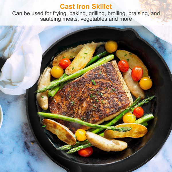 3-Piece Pre-Seasoned Nonstick Cast Iron Skillet Set product image