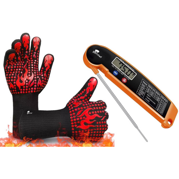 Heat-Resistant Gloves and Instant-Read Thermometer BBQ Bundle product image