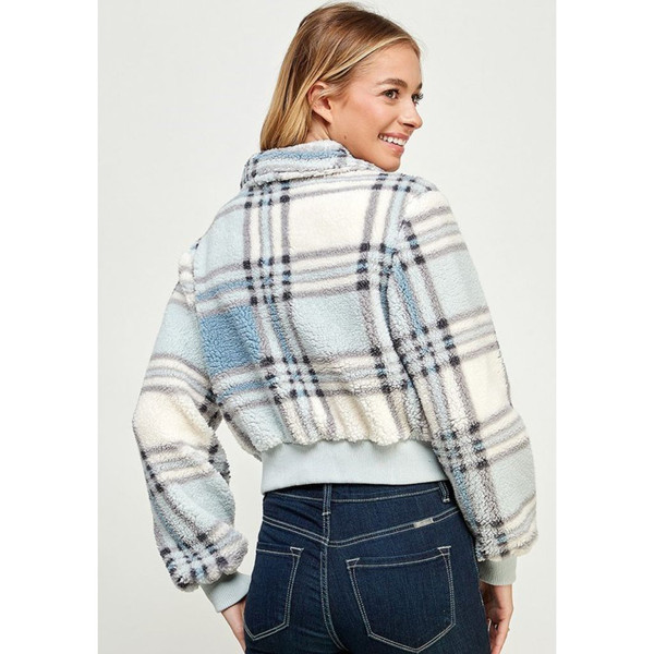 Plaid Sherpa Button-Down Jacket product image