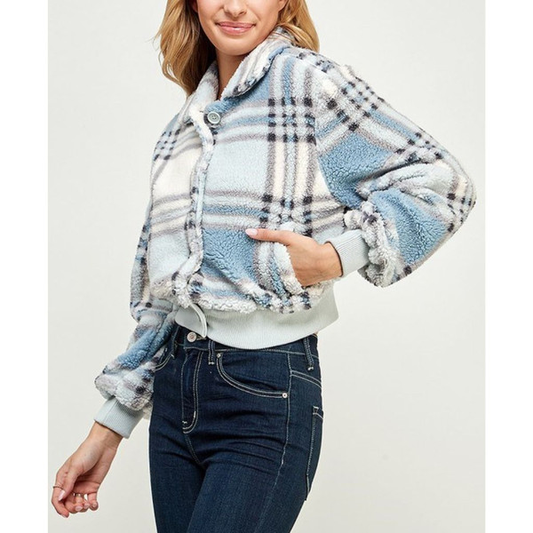 Plaid Sherpa Button-Down Jacket product image